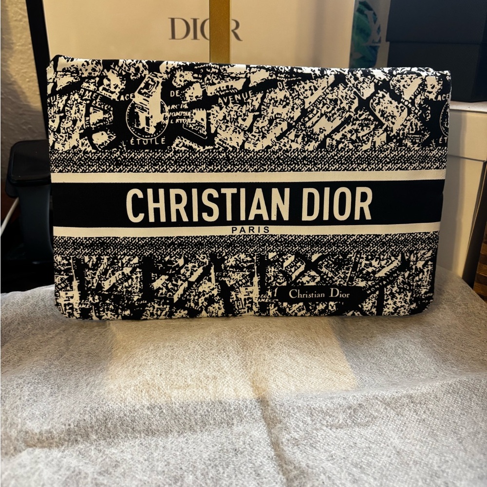 Christian Dior Black and White Cosmetic Bag